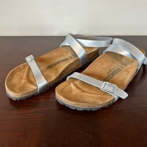 Silver birkenstocks